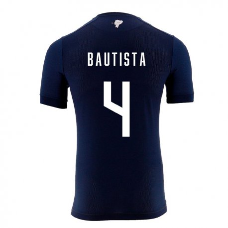 Kandiny Enfant Maillot Équateur Davis Bautista #4 Bleu Marine Tenues Extérieur 22-24 T-shirt