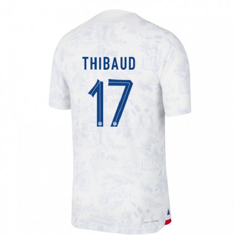 Kandiny Enfant Maillot France Julie Thibaud #17 Blanc Bleu  Tenues Extérieur 22-24 T-shirt