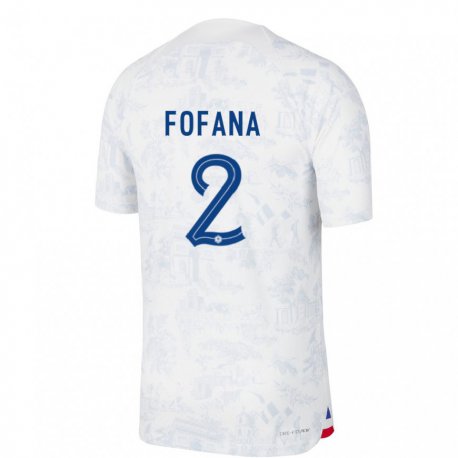 Kandiny Enfant Maillot France Wesley Fofana #2 Blanc Bleu  Tenues Extérieur 22-24 T-shirt