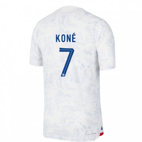 Kandiny Enfant Maillot France Kouadio Kone #7 Blanc Bleu  Tenues Extérieur 22-24 T-shirt