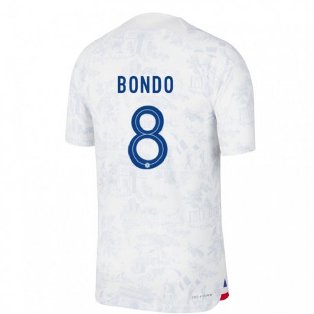 Kandiny Enfant Maillot France Warren Bondo #8 Blanc Bleu  Tenues Extérieur 22-24 T-shirt