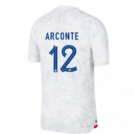 Kandiny Enfant Maillot France Tairyk Arconte #12 Blanc Bleu  Tenues Extérieur 22-24 T-shirt