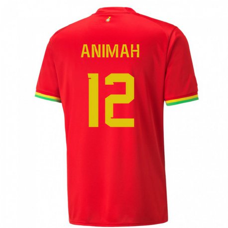 Kandiny Enfant Maillot Ghana Grace Animah #12 Rouge Tenues Extérieur 22-24 T-shirt