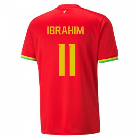 Kandiny Enfant Maillot Ghana Zubairu Ibrahim #11 Rouge Tenues Extérieur 22-24 T-shirt