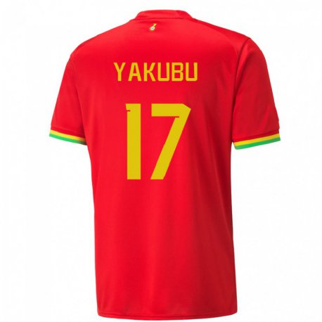 Kandiny Enfant Maillot Ghana Mustapha Yakubu #17 Rouge Tenues Extérieur 22-24 T-shirt