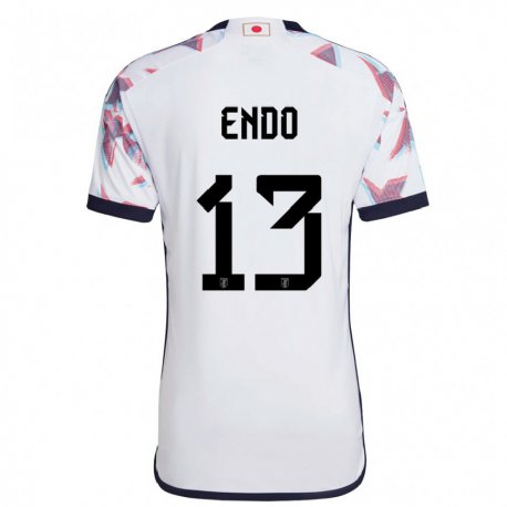 Kandiny Enfant Maillot Japon Jun Endo #13 Blanc Tenues Extérieur 22-24 T-shirt