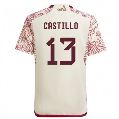 Kandiny Enfant Maillot Mexique Jose Castillo #13 Merveille Blanc Rouge Tenues Extérieur 22-24 T-shirt