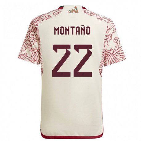 Kandiny Enfant Maillot Mexique Andres Montano #22 Merveille Blanc Rouge Tenues Extérieur 22-24 T-shirt