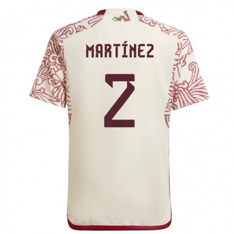 Kandiny Enfant Maillot Mexique Emilio Martinez #2 Merveille Blanc Rouge Tenues Extérieur 22-24 T-shirt