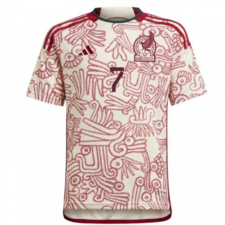 Kandiny Enfant Maillot Mexique Christian Torres #7 Merveille Blanc Rouge Tenues Extérieur 22-24 T-shirt