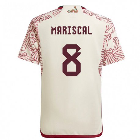 Kandiny Enfant Maillot Mexique Salvador Mariscal #8 Merveille Blanc Rouge Tenues Extérieur 22-24 T-shirt