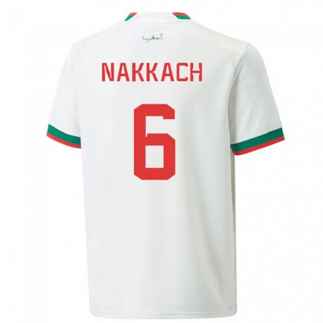 Kandiny Enfant Maillot Maroc Elodie Nakkach #6 Blanc Tenues Extérieur 22-24 T-shirt