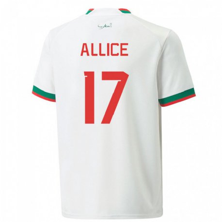 Kandiny Enfant Maillot Maroc Eva Allice #17 Blanc Tenues Extérieur 22-24 T-shirt