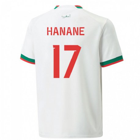 Kandiny Enfant Maillot Maroc Hanane Ait El Haj #17 Blanc Tenues Extérieur 22-24 T-shirt