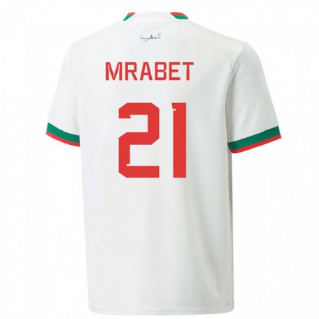 Kandiny Enfant Maillot Maroc Yasmin Mrabet #21 Blanc Tenues Extérieur 22-24 T-shirt