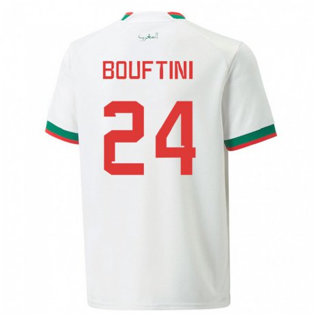 Kandiny Enfant Maillot Maroc Sofia Bouftini #24 Blanc Tenues Extérieur 22-24 T-shirt