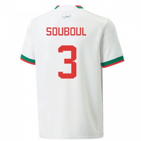 Kandiny Enfant Maillot Maroc Mohamed Souboul #3 Blanc Tenues Extérieur 22-24 T-shirt