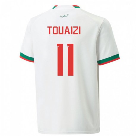 Kandiny Enfant Maillot Maroc Nabil Touaizi #11 Blanc Tenues Extérieur 22-24 T-shirt