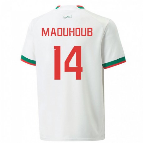 Kandiny Enfant Maillot Maroc El Mehdi Maouhoub #14 Blanc Tenues Extérieur 22-24 T-shirt