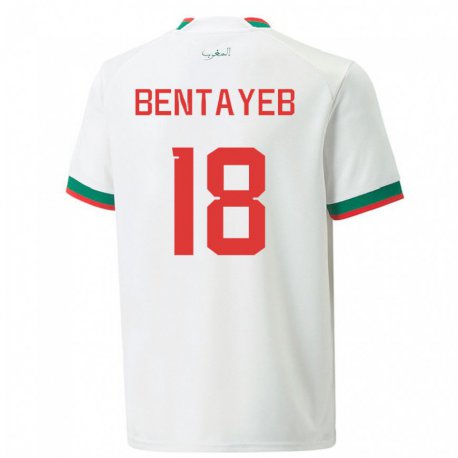 Kandiny Enfant Maillot Maroc Tawfik Bentayeb #18 Blanc Tenues Extérieur 22-24 T-shirt