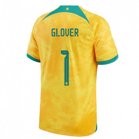 Kandiny Homme Maillot Australie Thomas Glover #1 Doré Tenues Domicile 22-24 T-shirt