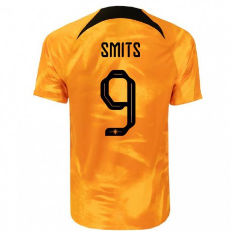 Kandiny Homme Maillot Pays-bas Joelle Smits #9 Orange Laser Tenues Domicile 22-24 T-shirt
