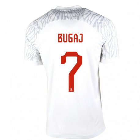 Kandiny Homme Maillot Pologne Dawid Bugaj #7 Blanc Tenues Domicile 22-24 T-shirt