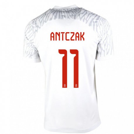 Kandiny Homme Maillot Pologne Jakub Antczak #11 Blanc Tenues Domicile 22-24 T-shirt