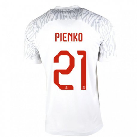 Kandiny Homme Maillot Pologne Tomasz Pienko #21 Blanc Tenues Domicile 22-24 T-shirt