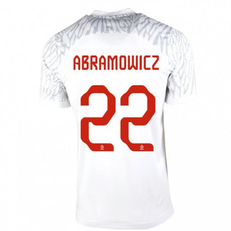 Kandiny Homme Maillot Pologne Slawomir Abramowicz #22 Blanc Tenues Domicile 22-24 T-shirt