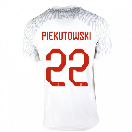 Kandiny Homme Maillot Pologne Milosz Piekutowski #22 Blanc Tenues Domicile 22-24 T-shirt