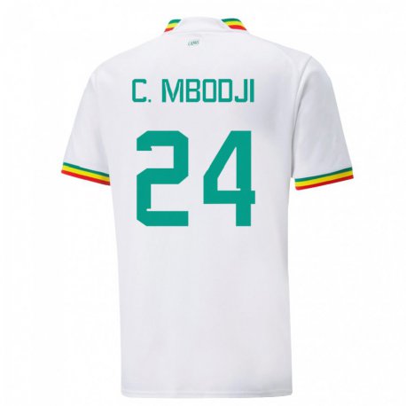 Kandiny Homme Maillot Sénégal Coumba Sylla Mbodji #24 Blanc Tenues Domicile 22-24 T-shirt