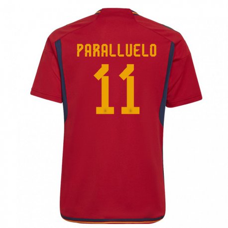 Kandiny Homme Maillot Espagne Salma Paralluelo #11 Rouge Tenues Domicile 22-24 T-shirt