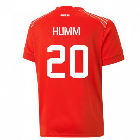 Kandiny Homme Maillot Suisse Fabienne Humm #20 Rouge Tenues Domicile 22-24 T-shirt
