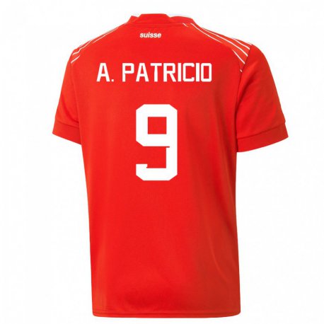 Kandiny Homme Maillot Suisse Alexandre Dias Patricio #9 Rouge Tenues Domicile 22-24 T-shirt