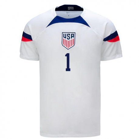 Kandiny Homme Maillot États-unis Alyssa Naeher #1 Blanc Tenues Domicile 22-24 T-shirt