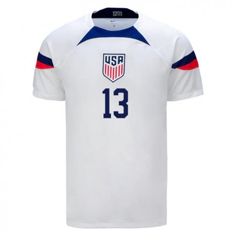 Kandiny Homme Maillot États-unis Alyssa Thompson #13 Blanc Tenues Domicile 22-24 T-shirt