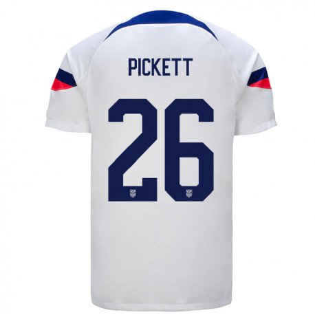 Kandiny Homme Maillot États-unis Carson Pickett #26 Blanc Tenues Domicile 22-24 T-shirt