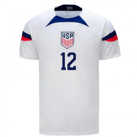 Kandiny Homme Maillot États-unis Emmanuel Ochoa #12 Blanc Tenues Domicile 22-24 T-shirt