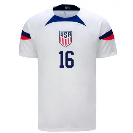 Kandiny Homme Maillot États-unis Alex Freeman #16 Blanc Tenues Domicile 22-24 T-shirt