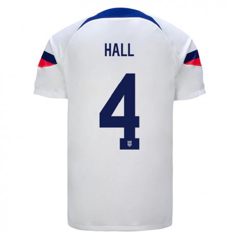 Kandiny Homme Maillot États-unis Tyler Hall #4 Blanc Tenues Domicile 22-24 T-shirt