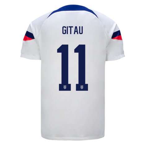Kandiny Homme Maillot États-unis Andre Gitau #11 Blanc Tenues Domicile 22-24 T-shirt