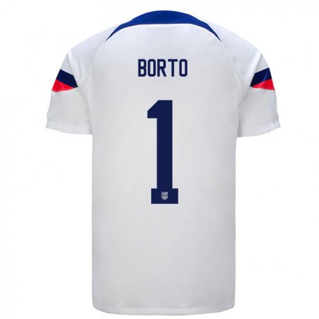 Kandiny Homme Maillot États-unis Alexander Borto #1 Blanc Tenues Domicile 22-24 T-shirt