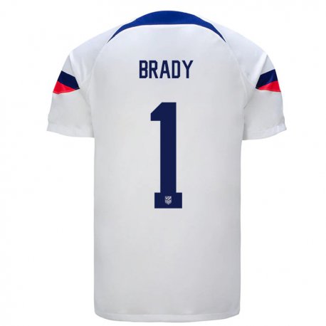 Kandiny Homme Maillot États-unis Chris Brady #1 Blanc Tenues Domicile 22-24 T-shirt