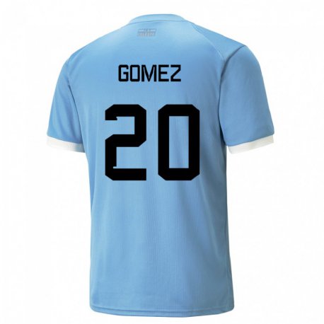 Kandiny Homme Maillot Uruguay Luciana Gomez #20 Bleu Tenues Domicile 22-24 T-shirt