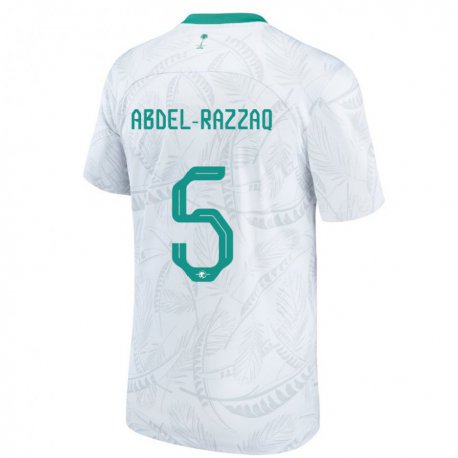 Kandiny Homme Maillot Arabie Saoudite Lana Abdel Razzaq #5 Blanc Tenues Domicile 22-24 T-shirt