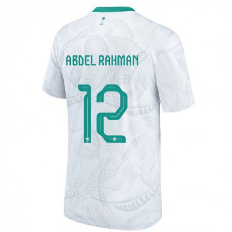 Kandiny Homme Maillot Arabie Saoudite Mona Abdel Rahman #12 Blanc Tenues Domicile 22-24 T-shirt