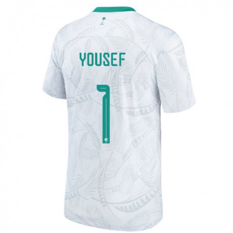 Kandiny Homme Maillot Arabie Saoudite Hamed Yousef #1 Blanc Tenues Domicile 22-24 T-shirt