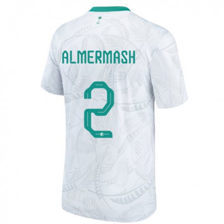 Kandiny Homme Maillot Arabie Saoudite Oama Almermash #2 Blanc Tenues Domicile 22-24 T-shirt