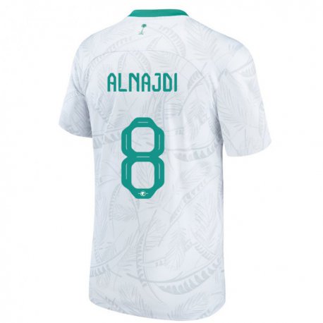 Kandiny Homme Maillot Arabie Saoudite Salem Alnajdi #8 Blanc Tenues Domicile 22-24 T-shirt